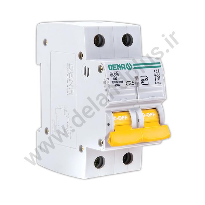 فیوز مینیاتوری دوپل 25 آمپر دناالکتریک مدل C25-6KA